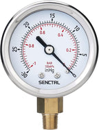 30inHg Vacuum Pressure Gauge, 2" Dial, 1/8 NPT Lower Mount, Waterproof, Stainless Steel Case, for Tube Tester, HVAC, Pneumatic Air Compressor, Hand Pump, Valve Test
