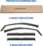 in-Channel Window Visors Rain Guards for 2019-2023 Ford Ranger SuperCrew, Window Vent Wind Deflectors Visors Shades for 19-23 Ranger Crew Cab