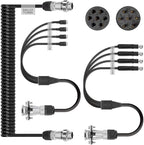 Heavy Duty Vehicle Coil Trailer Cable with 4 Channel 4 PIN AV Connector Disconnect Kit for Truck Caravan Motor Home Backup Security Camera Monitor System