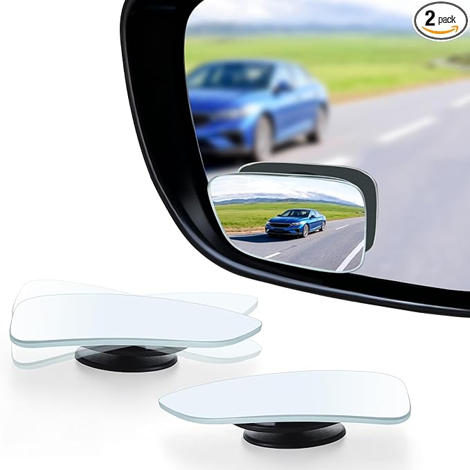 Blind Spot Car Mirror, HD Glass Frameless Convex Side Mirror Blindspot, Wide Angle Rear View Mirrors for SUVs, Trucks and RVs - Car Accessories