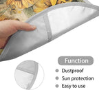Sunflower Butterfly Steering Wheel Cover Sun Shade 17 inch Cooling Steering Wheel Sun Cover for Heat Protection Universal Auto Accessories Heat Reflector Fit Most Cars SUV Trucks Van