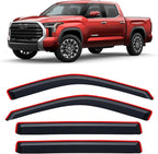 in-Channel Rain Guards for 2022-2026 Toyota Tundra CREWMAX ONLY, Window Visor Shields Vent Deflector Shade Wind Dark Smoke 2023 2024 22 23 24 25, Tape-On Inside-Mount, 4PCS