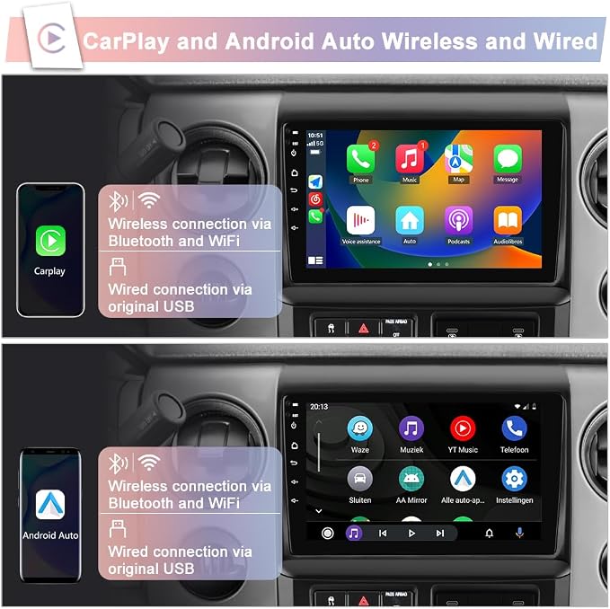 Car Stereo Upgrade for Ford F150 2009-2012 | Android 13 | 9" Touchscreen | 2GB+64GB | CarPlay Android Auto | Bluetooth WiFi | SWC | FM AM | Manuel AC