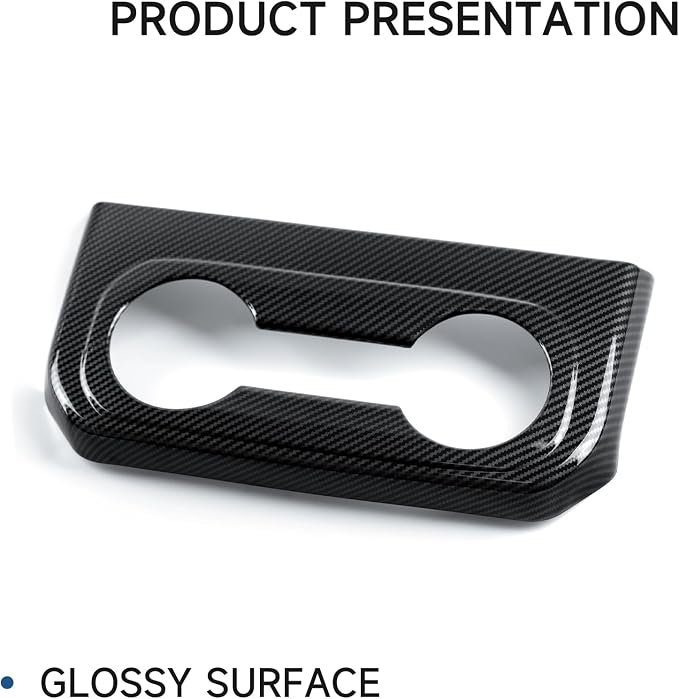 ABS Carbon Fiber Rear ArmrestBox Cup Holder Trim Cover Accessories for 2019-2025 Chevy Silverado | for 2019-2021 GMC Sierra 1500 2500 3500 HD Decal