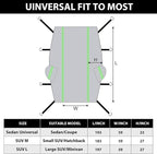 Half Car Cover with Green Reflective Strip, Windshield Cover for Ice and Snow with Cotton Liner, Hail Protector Car Cover Waterproof All Weather for Snow, Sun, Rain, Dust, UV Protection Fit SUV M