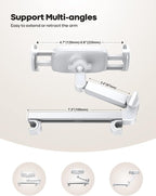 Car Headrest Tablet Holder - [Extension Arm] Upgrade Adjustable Tablet Car Mount for Back Seat, Road Trip Essentials for Kids, for 4.7-11" Device like iPad Pro, Air, Mini, Galaxy, Fire, White