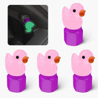 4 Pack Cute Duck tire Valve caps, Glow in The Dark Tire Valve Caps, Interesting and Practical Tire Decoration, Can be Used for Cars, Motorcycles, Trucks, and Bicycles.(Pink)