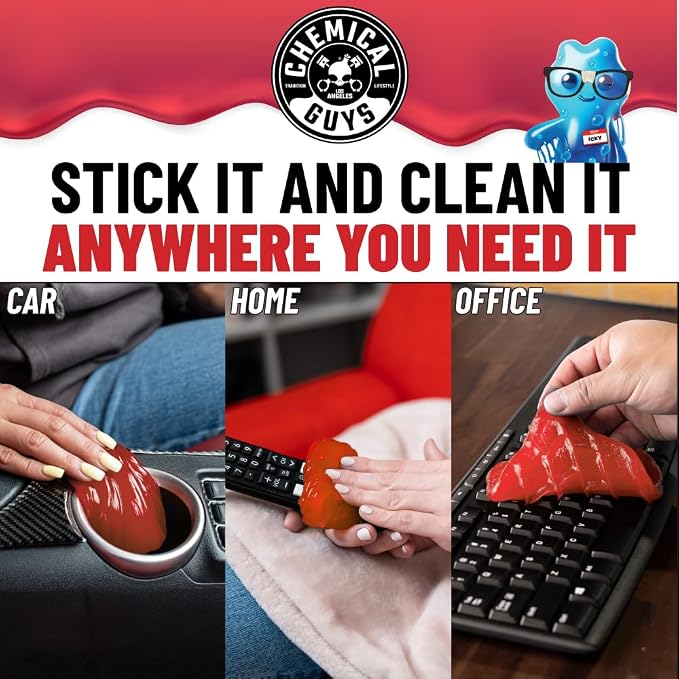Sticky Icky Car Cleaning Gel, Green Apple & Sweet Strawberry Scent - Detailing Kit, Car Dust Crevice Cleaner, Slime Auto Air Vent, Cleaning Putty for Keyboard Cleaner (4 Pack) - CJK1004