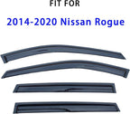 Rain Guards Window Visors for Nissan Rogue 2014-2020,Tape On Black Rain Deflectors for Car Windows, Weatherproof & Easy Installation, Fits S/SV/SL Trims,Truck Accessories-4pcs