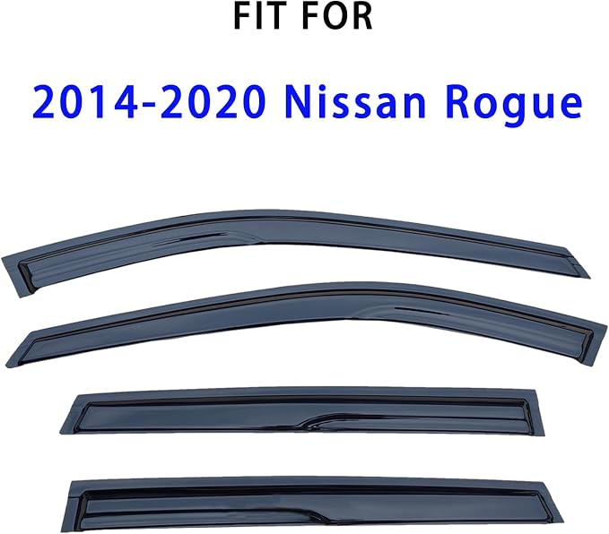 Rain Guards Window Visors for Nissan Rogue 2014-2020,Tape On Black Rain Deflectors for Car Windows, Weatherproof & Easy Installation, Fits S/SV/SL Trims,Truck Accessories-4pcs