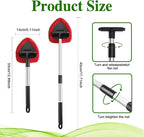 Windshield Cleaning Tool, Car Window Cleaner with Extendable Long Handle and 4 Washable Reusable Microfiber Pads, Auto Interior Exterior Auto Glass Wiper for Windshield, Universal for Most Cars (Red)