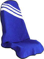 Waterproof Car Towel Seat Covers Front Seats for After Gym Workout,Auto Universal Interior Sweat Towels Cloth Bucket Carseat Cover Protector for Trucks SUV RV Boat Van (Blue with White)