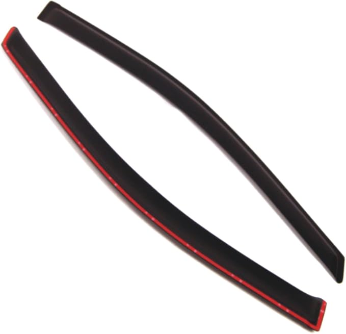 WD2-107 Dark Smoke 2 Pcs Set Window Visor (Outside Mount) Deflector Rain Guard Compatible with 2008-2016 Chrysler Town & Country