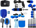 42Pcs Car Detailing Kit, Car Detailing Brush Set, Car Wash Cleaning Kit, Car Detailing Brushes, Professional Car Care Kit for Interior Exterior Wheels, Blue (42)