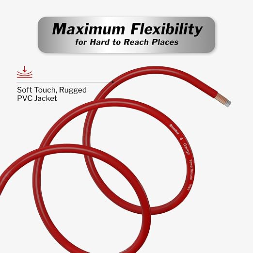 4 Gauge CAA Wire - 25ft Automotive Power & Ground Cable for Car Amplifier, Speaker, RV, Welding