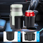 1 Pack Car Cup Holder Expander 2 in 1 Adapter with Expandable Base, Car-Seat Headrest Hook 4 Pack Hanger Storage Organizer fit Universal Vehicle Car Mugs in 2.2"-4.2" (10-48oz)