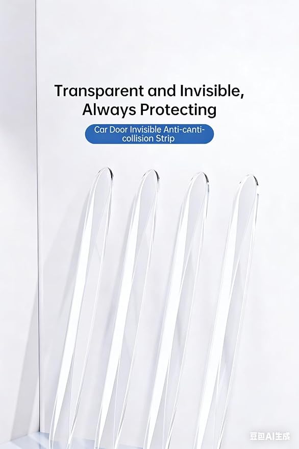 4PCS Car Door Edge Guards for Toyota RAV4 2013-2018 2019-2025 Shock-Absorbing Flexible Slim Anti-Collision Trim Side Bumper Protector Black Accessory,Transparent-4PCS