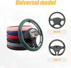 Car Steering Wheel Cover, Microfiber Breathable Ice Silk Leather Steering Wheel Cover Soft Anti-Slip Safety, 15inch Four Season Universal Fits for Most Truck,SUV,Cars (Black Ice Silk)