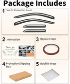 Extra-Thick Window Rain Guards Fit for Dodge Ram 1500 2002-2008 Quad Cab&Ram2500/3500 2003-2009 Extended Cab Rain Guards Truck Vent Shades Tape-on Window Deflectors Vent Visors