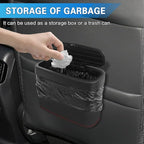 2PCS Car Trash Can with Lid, Press-Top Car Trash Bin with 30PCS Cars Trashs Bags, Small Automotive Dustbin Garbage Container Universal Fit Most Cars Office Home (2pcs-Black)