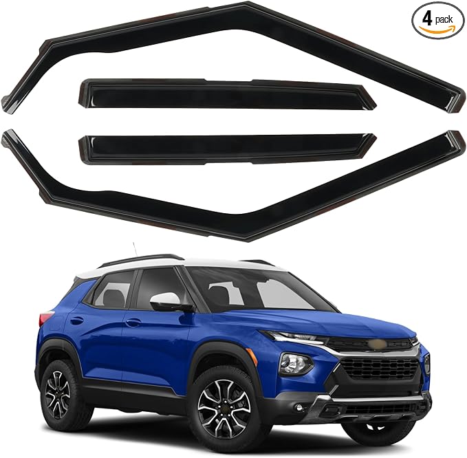 in Channel Rain Guards Fit for Chevrolet Chevy Trailblazer 2021-2026, Smoke Tinted Window Deflectors Vent Visors, Vent Shade Shield, 2021 2022 2023 2024 2025 2026, 4pcs