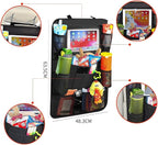 Car Backseat Organizer with 10" Tablet Holder, Seat Back Protectors Kick Mats for Kids Toddlers, Large Storage Pockets Travel Accessories for SUV Minivan Airplan 2 Pack