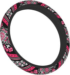 Boho Car Steering Wheel Cover Auto Accessories Universal 15 Inch Non-Slip Neoprene for Women Cute Automotive SUV Van Truck Wheel Protector