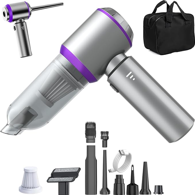 Car Vacuum Cleaner High Power 20000Pa – Cordless Handheld Mini Vacuum & Air Duster for Car & Desk, Home, Office & Camping, Ideal Gift for Men & Women, 6000mAh Battery