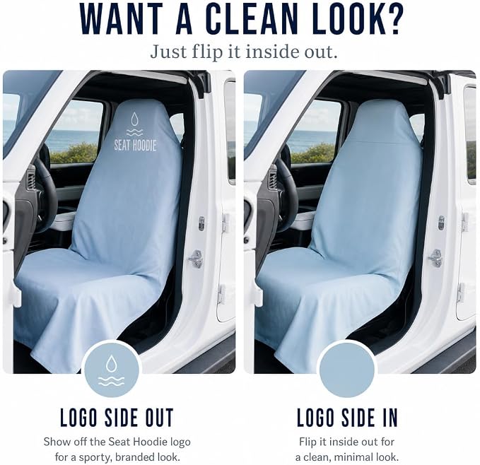Car Seat Towel | Premium Microfiber Towel Seat Covers for Cars | Universal Fit & Machine Washable | Portable Car Seat Towel Cover After Gym, Yoga, Beach Black