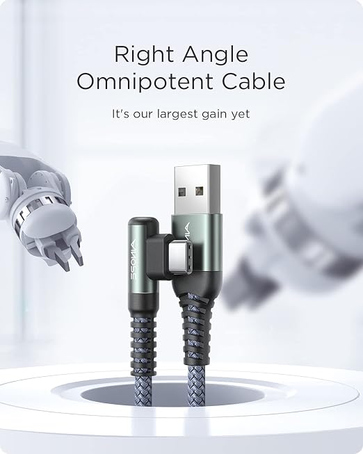 AINOPE 3.3FT USB C Cable 3.1A Fast Charge, Right Angle USBC Charge Cable, Resistant Nylon Braided USB Type C Cable Compatible Galaxy S10 S9 S21, LG V30,V20,G6，USB C Fast Charging Cable