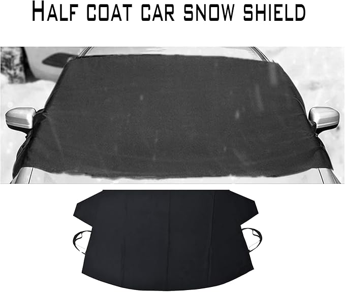 1 Pcs Black Windshield Cover for Ice Snow, Car Windshield Cover 75 Inches X42.25 Inches for Most Car, Suvs Car Snow Cover
