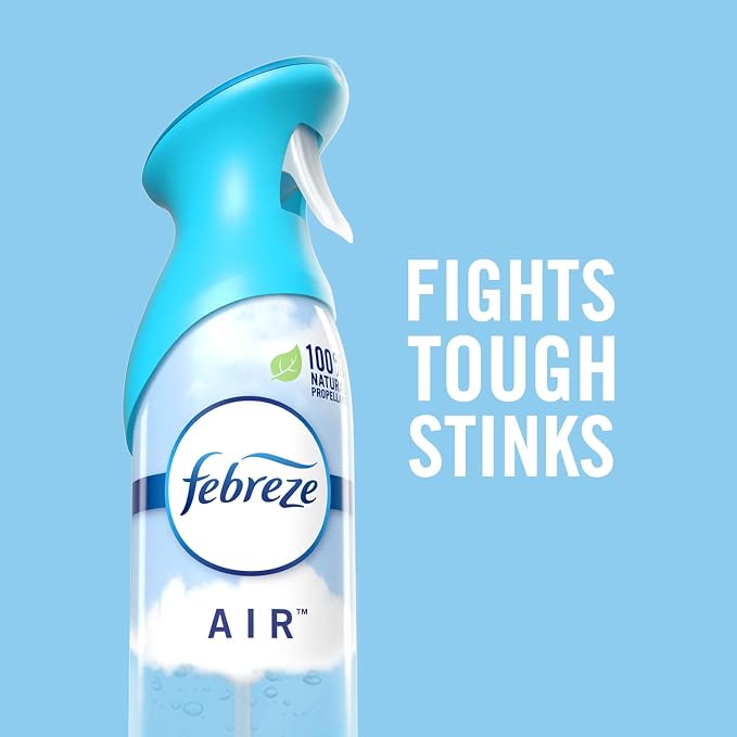 Air Mist Air Freshener Spray, Odor-Fighting Room Spray, Air Fresheners for Home and Bathroom and Kitchen, Aerosol Can, Heavy Duty Crisp Clean Scent, 8.8oz, (Pack of 3)