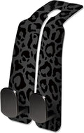 Car Seat Headrest Hook, Universal Leather Cute Hanger Holder Hook, Storage Organizer Interior Accessories for Purse Bags Handbag Luxury Black Leopard