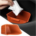Car Trash Can, Silicone Portable Vehicle Side Door Garbage Container Trash Bin, Multifunctional Auto Interior Dustbin Garbage Can Storage Organizer, Universal Fit (Right/Orange)