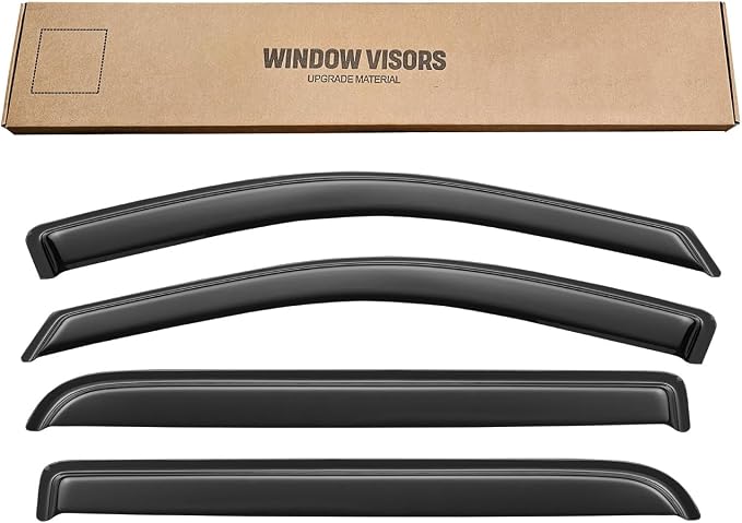 Window Visors Rain Guards for 2004 2005 2006 2007 2008 Ford F150 SuperCrew, Window Vent Wind Shades Deflectors for 06 07 08 Lincoln Mark LT