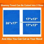 Premium Shammy Cloth for Car Drying - 2pk(26”x17”) - Super Absorbent Synthetic Chamois Towel for Car - Reusable Car Drying Shammy - Scratch-Free Car Drying Towel(Yellow & Blue)
