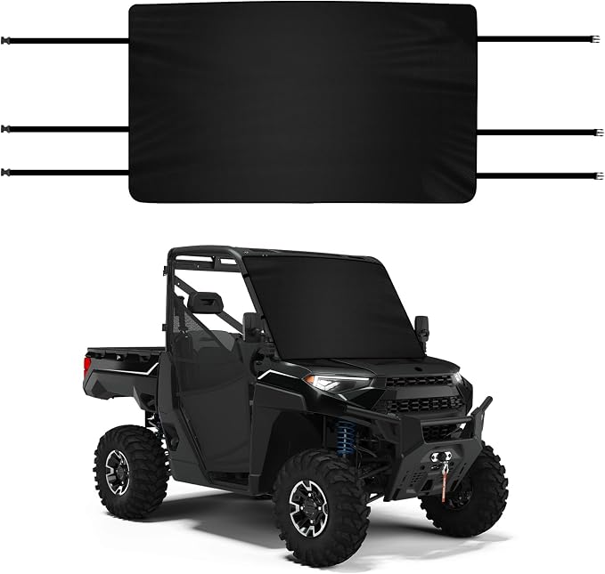 600D UTV Windshield Snow Cover Compatible with Polaris Ranger XP 1000 2017-2026 (Not RZR) & Can-Am Defender 2016-2026, Transport Windshield Protector for Ice and Snow