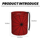 Red Spider Web Car Trash Can Small Portable Car Garbage Bag for Back Front Seat RV's Camping Accessories