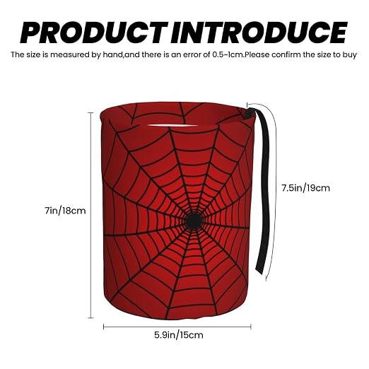 Red Spider Web Car Trash Can Small Portable Car Garbage Bag for Back Front Seat RV's Camping Accessories