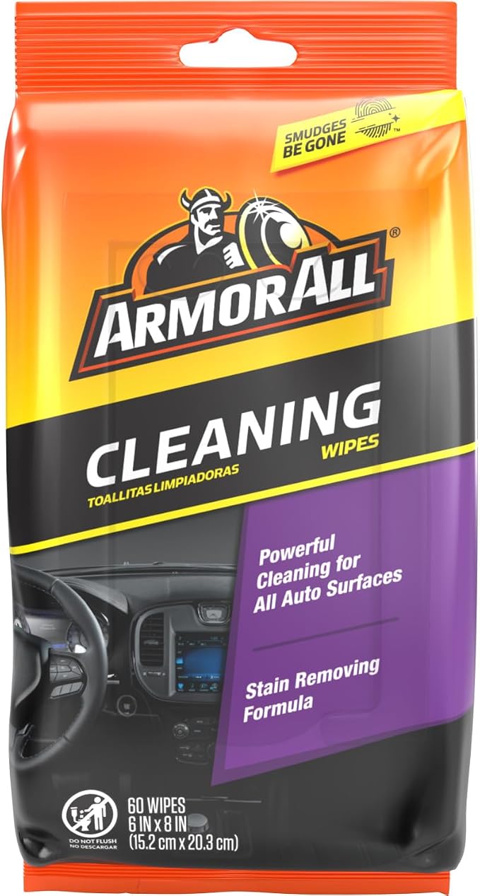Car Interior Cleaner Wipes, Interior Cleaning Wipes for Cars, Trucks, Motorcycles, 60 Each (Pack of 6)