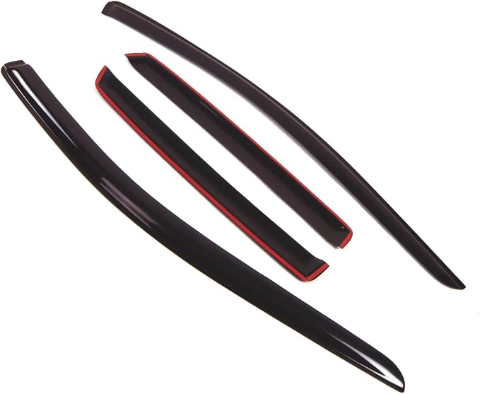 WD2-146 Dark Smoke 4 Pcs Set Window Visor (Outside Mount) Deflector Rain Guard Compatible with 2007-2014 Ford Edge