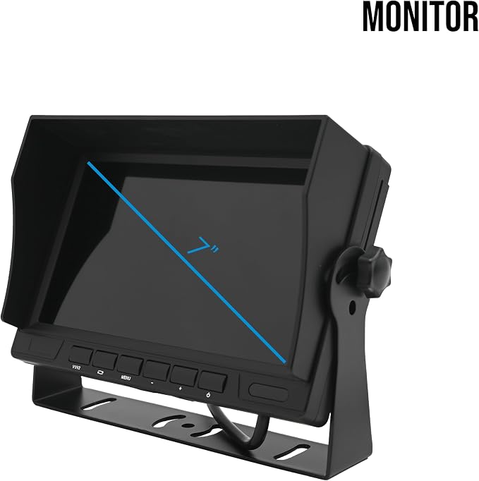 FalconEye 1080p Wired Backup Camera: 140° Wide Angle Rear View, 50ft IR Night Vision, 7” or 9” LCD Monitor, Loop Recording & G-Sensor - Stable, IP68 Weatherproof HD Dash Cam Monitoring System