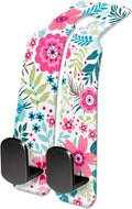 Car Seat Headrest Hook, Universal Leather Cute Hanger Holder Hook, Storage Organizer Interior Accessories for Purse Bags Handbag Cute Colorful Boho Flowers