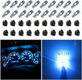 74 Led Bulb Dash Lights 3SMD Super Bright T5 2721 37 286 Wedge PC74 Twist Socket Automotive Instrument Panel Gauge Light Kits Cluster Shift Indicator Interior Bulbs Ice Blue Pack of 20