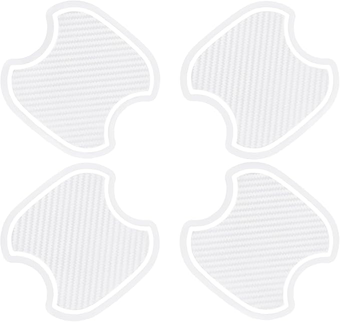 4Pcs Universal 3D Carbon Fiber Car Door Handle Paint Scratch Protector Sticker Auto Door Handle Cups Protective Pad(M)