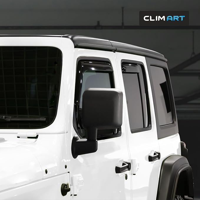 in-Channel Incredibly Durable Rain Guards for Jeep Wrangler JK 2007-2018, Original Window Deflectors, Vent Window Visors, Vent Deflector, 4 pcs. - 607169