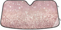 Rose Gold Car Windshield Sun Shade Foldable Sun Shield Shade for Blocks UV Rays Protector-Keeps Your Vehicle Cool for Most Sedans SUV Truck,57"x31.5"