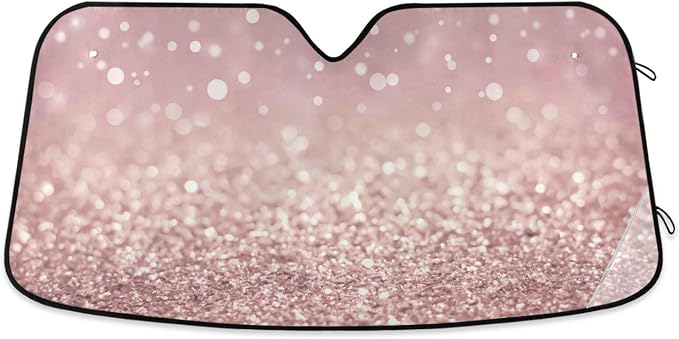 Rose Gold Car Windshield Sun Shade Foldable Sun Shield Shade for Blocks UV Rays Protector-Keeps Your Vehicle Cool for Most Sedans SUV Truck,57"x31.5"