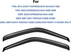 Window Visors Rain Guards Shield for 1996-2025 Chevy Express Van/GMC Savana, Out-Channel Window Vent Wind Deflectors Visors Shades