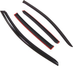 WD2-637 Dark Smoke 4 Pcs Set Window Visor (Outside Mount) Deflector Rain Guard Compatible with 2013-2017 Honda Accord Sedan